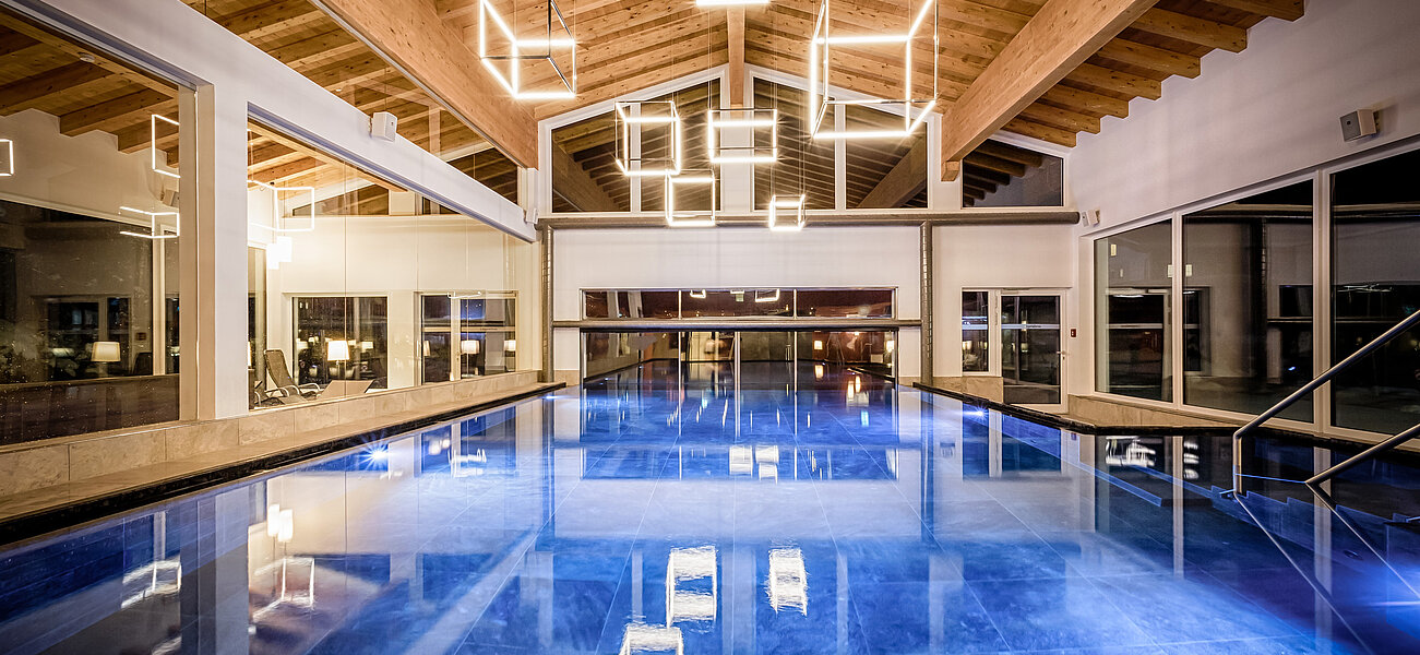 Indoor pool with lighting